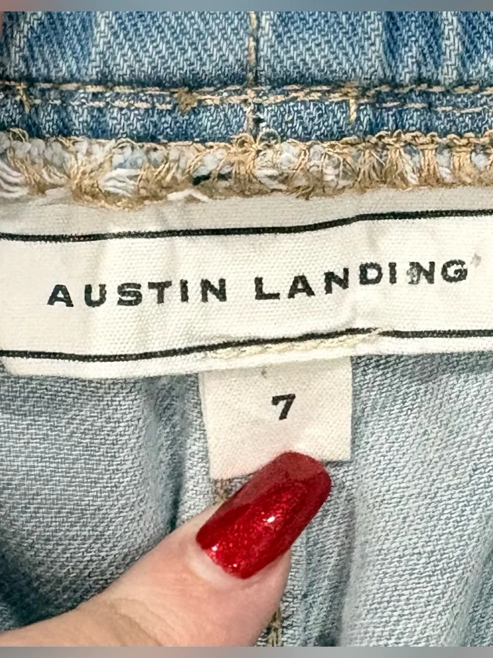 Austin Landing Blue Snap Sides Streetwear Wide Leg Denim Pants size 7 = Womens 6